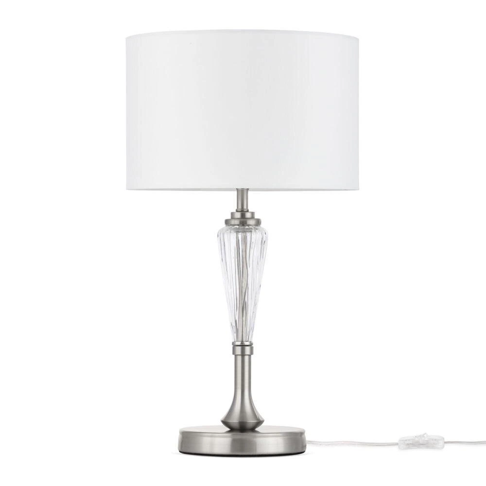 Bild von MAYTONI DECORATIVE LIGHTING Neoklassische Tischleuchte: Metallrahmen mit goldenen Dekorationsbändern, Stoffschirm in Weiß, exklusiv 1 x E14 40W - Ideal für Wohnzimmer, Schlafzimmer und Arbeitszimmer
