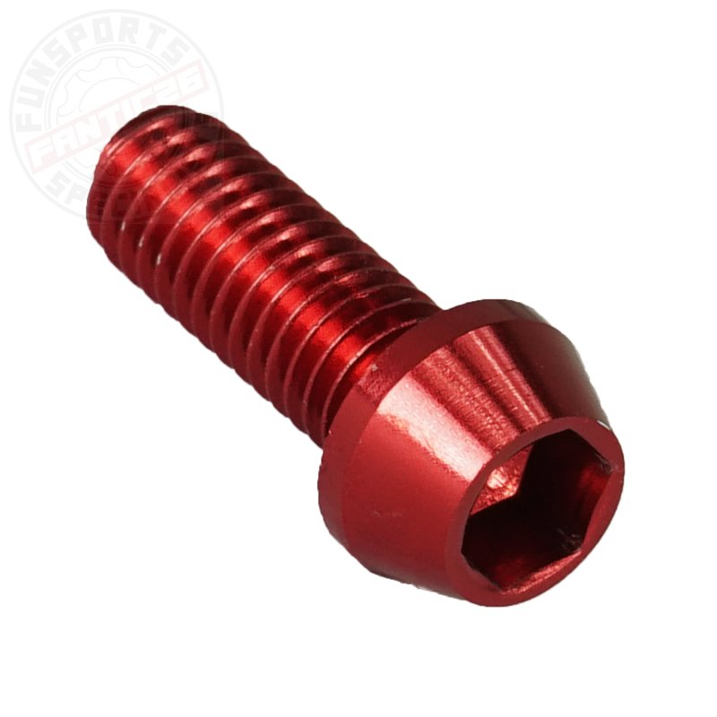 Bild von Aluschraube M6x16 konisch 5mm Innensechskant rot