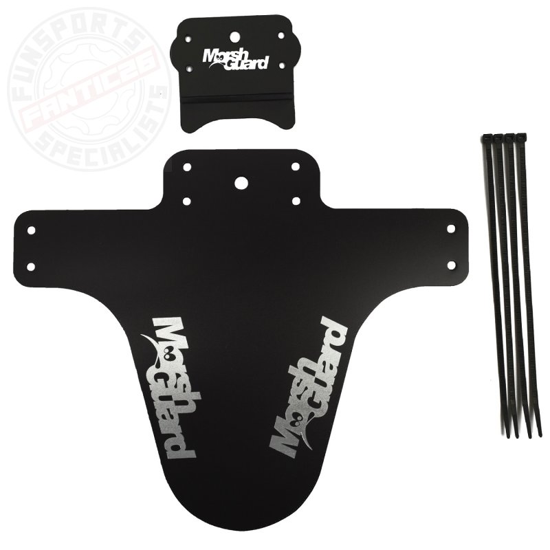 Bild von Marsh Guard Plus Mud Schutzblech Fender Schwarz/Logo SILBER + Marsh Guard ''the Stash'' Zusatz...