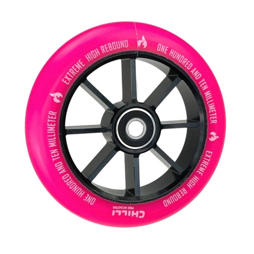 Bild von Chilli Pro Stunt-Scooter Spoked Base Rolle 110mm in Schwarz/PU Pink