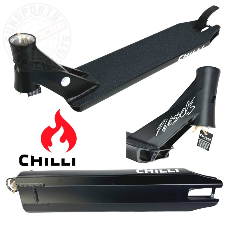 Bild von Chilli PRO Scooter Sign, D.Wessel Forged 50cm x 11,5cm Stunt-Scooter Park I Deck I Trick I Tret I Roller I Zubehör I Ersatz I mit Griptape schwarz