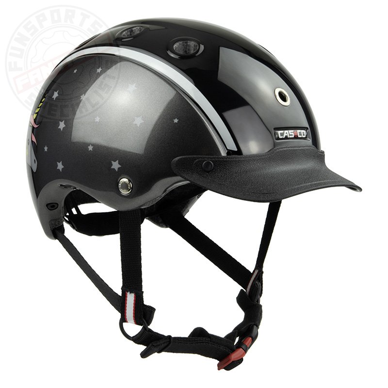 Bild von Casco Nori Kinder Reithelm & Fahrradhelm S 52-56 cm Schwarz/Grau Einhorn