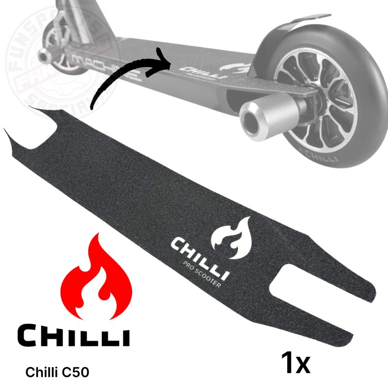 Bild von Chilli Pro Scooter Stuntscooter Chilli Pro C50 Stunt-Scooter Griptape Ersatz zugeschnitten Schwarz
