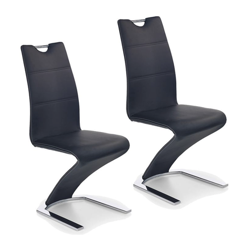 Bild von Elegantes Stuhl-Set 'Curve II' in Schwarz