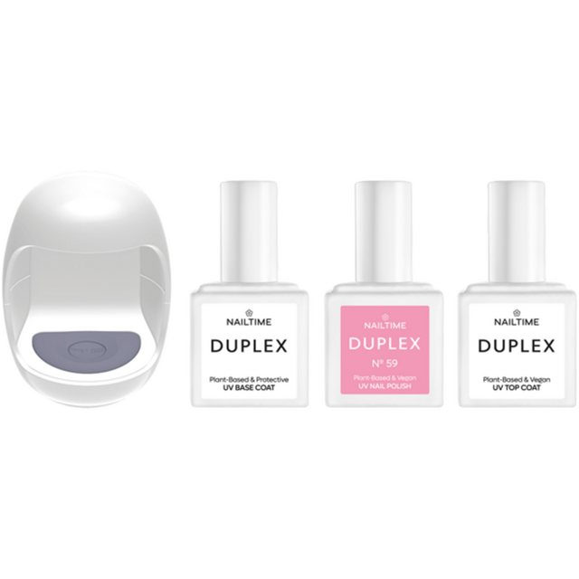 Bild von Nailtime, Duplex Travel Set = Mini-Power LED Light + UV Base Coat + UV Top Coat + Nail Polish 59