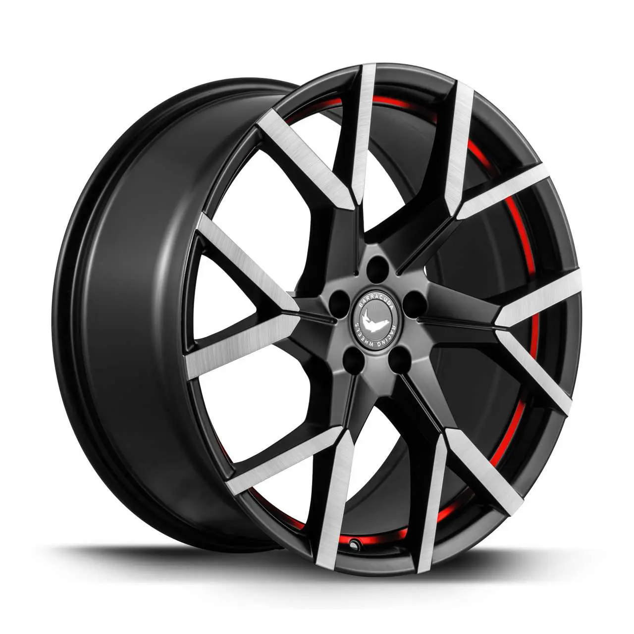 Bild von BARRACUDA TZUNAMEE EVO Dark Gunmetal brushed undercut Trimline red 8.0Jx18 5x112 ET33