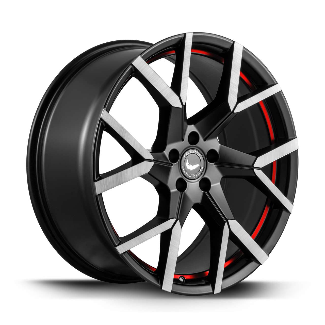 Bild von BARRACUDA TZUNAMEE EVO Dark Gunmetal brushed undercut Trimline red 8.0Jx18 5x112 ET33