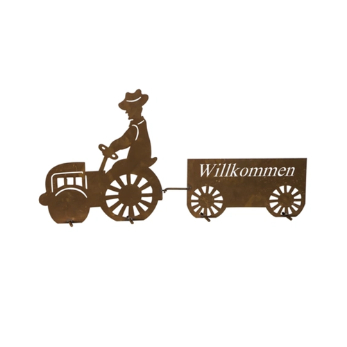 Bild von SIENA GARDEN Willkommensschild Traktor Metall mit Edelrost, H43cm