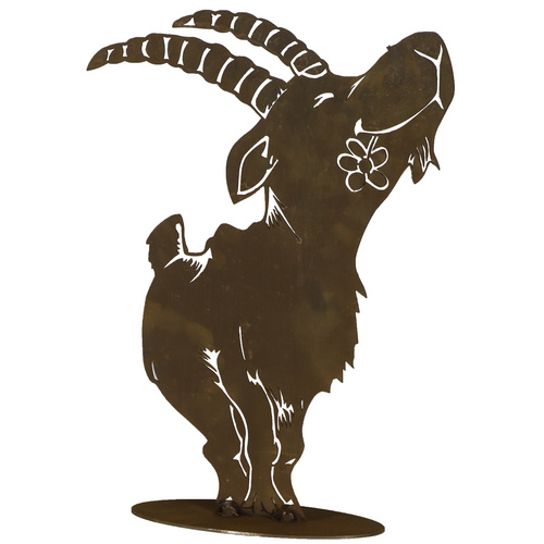Bild von Ferrum Art Design Dekofigur, Steinbock groß auf Platte, Stahlblech, braun