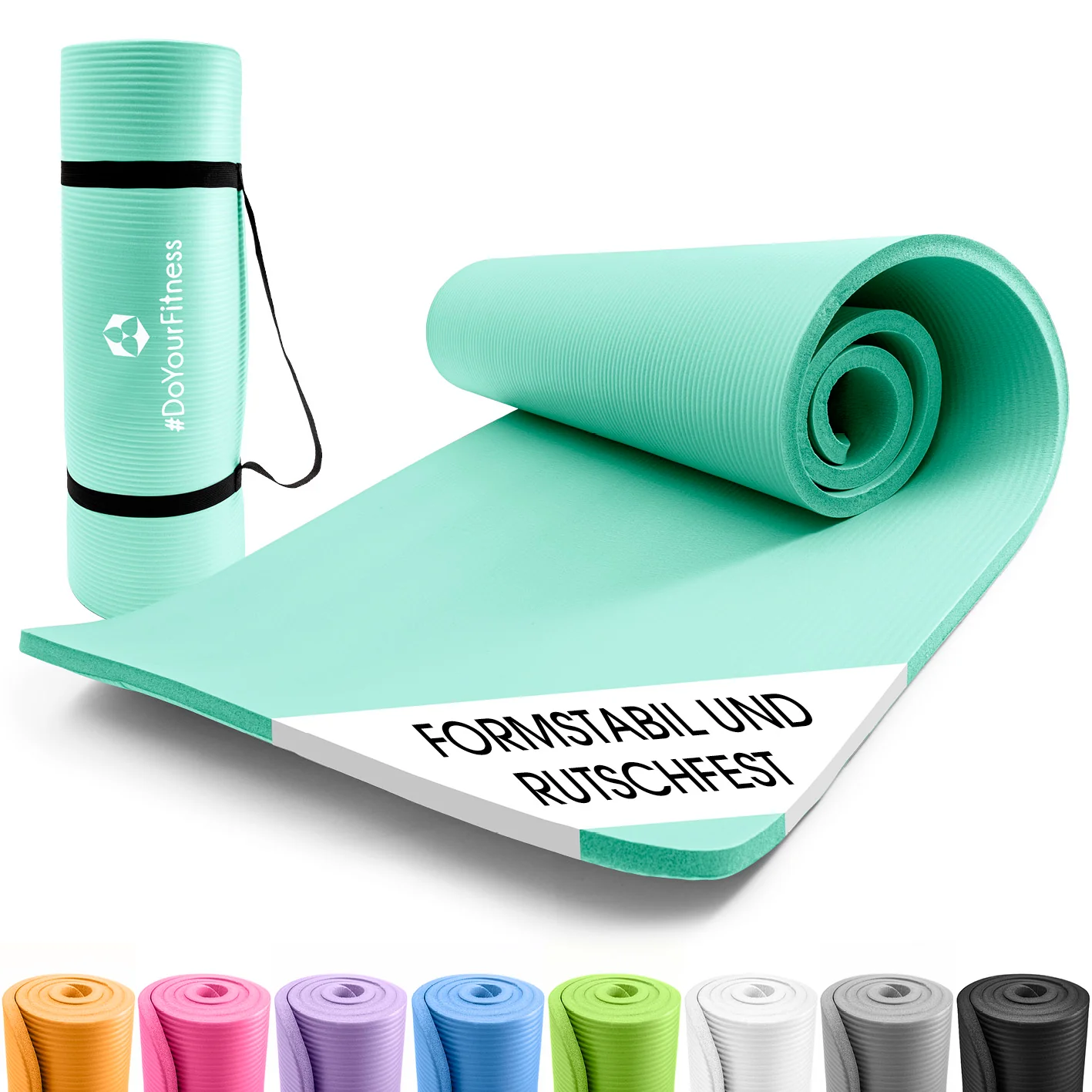 Bild von #DoYourFitness x World Fitness | Fitnessmatte "Yamuna" | 183x61x1,5cm | Phthalatfrei & rutschfest | Gymnastikmatte ideal für Yoga, Pilates, Fitness, Outdoor im Studio & zu Hause | Türkis