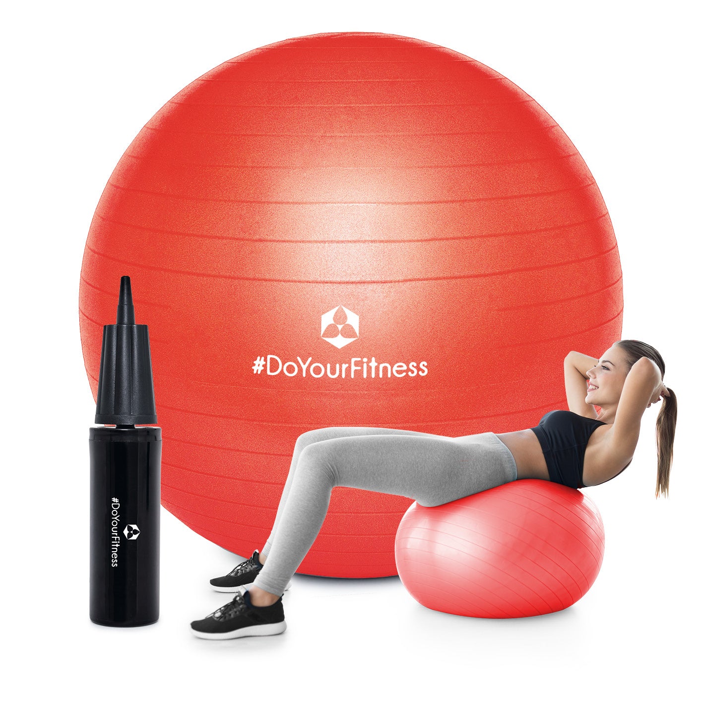 Bild von #DoYourFitness Gymnastikball + Luftpumpe - Sitzball in 65cm - 75cm & 85cm - Sicherer Anti Burst Ball bis 150kg - Fitnessball & Balance Stuhl für Home Gym & Büro