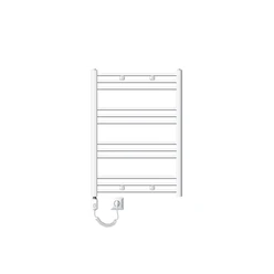 Bild von Elektrischer Badheizkörper mit Heizstab 600W 750x800 mm Weiß gerade mit Seitenanschluss LuxeBath