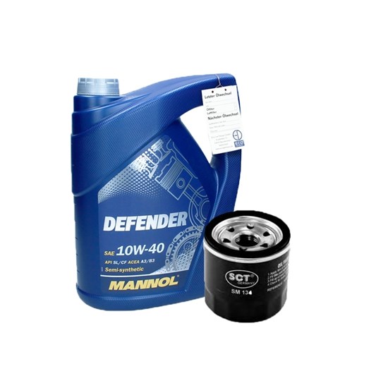 Bild von Ölfilter mit Mannol Defender 10W-40 Defender 5L Mazda 3 Nissan Qashqai