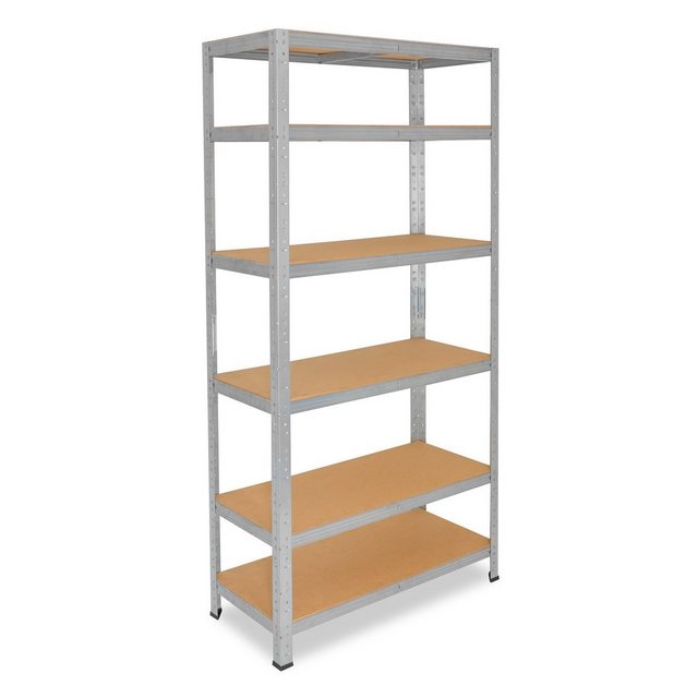Bild von shelfplaza® 180x23x40cm HOME Schwerlastregal verzinkt/Metallregal mit 6 Böden/Kellerregal Metall, Garagenregal, Werkstattregal oder Regal Lagerregal/Steckregal Metall mit 145kg Tragkraft