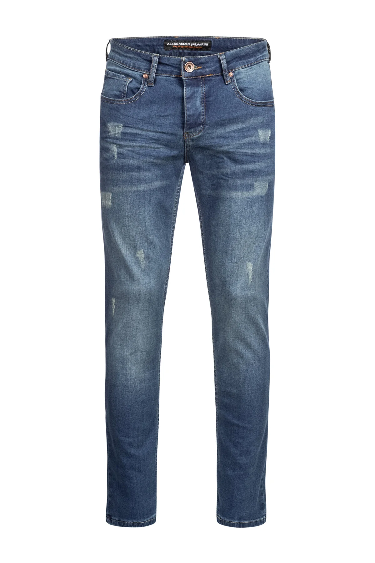 Bild von Alessandro Salvarini A. Salvarini Designer Jeans Hose Basic Stretch Jeanshose Regular Slim für Herren - 34/30