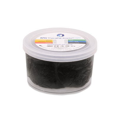 Bild von AFH Webshop Therapieknete "Light", Schwarz, extra fest, 8,5x8,5x4 cm, 85 g