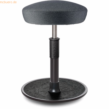 Bild von Ongo, Bürostuhl, Sitz- Stehhocker Free Regular Hutsitz Camira Rivet Anthrazit schwarz /schwarz