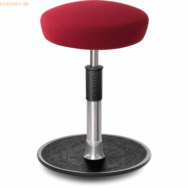 Bild von Ongo, Bürostuhl, Sitz- Stehhocker Free Regular Hutsitz Gestrick Dunkelrot chrom /schwarz