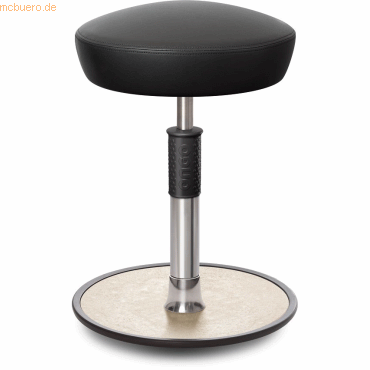 Bild von Ongo, Bürostuhl, Sitz- Stehhocker Free Regular Hutsitz skai Kunstleder schwarz chrom /creme