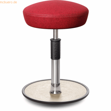 Bild von Ongo, Bürostuhl, Sitz- Stehhocker Free Regular Hutsitz kvadrat Divina Mel. Rot Chrom /creme