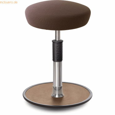 Bild von Ongo, Bürostuhl, Sitz- Stehhocker Free Regular Hutsitz Gestrick Braun chrom /Natur