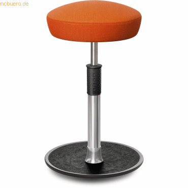 Bild von Ongo, Bürostuhl, Sitz- Stehhocker Free Tall Hutsitz kvadrat Remix Orange chrom /schwarz