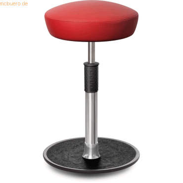 Bild von Ongo, Bürostuhl, Sitz- Stehhocker Free Tall Hutsitz Boxmark Leder Rot chrom /schwarz