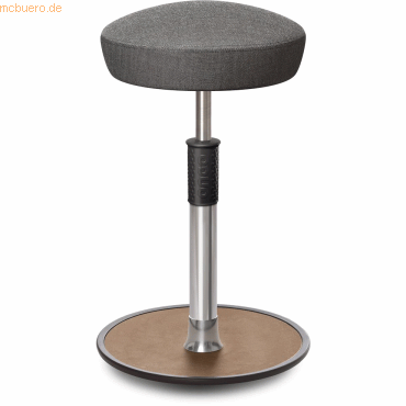 Bild von Ongo, Bürostuhl, Sitz- Stehhocker Free Tall Hutsitz kvadrat Remix Salz&Pfeffer chrom /Natur
