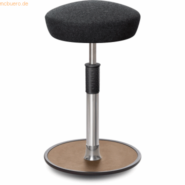 Bild von Ongo, Bürostuhl, Sitz- Stehhocker Free Tall Hutsitz kvadrat Divina Mel. Anthrazit chr. /Natur