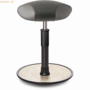 Bild von Ongo, Bürostuhl, Sitz- Stehhocker Free Regular Triangel Boxmark Leder Grau schwarz /cremeweiss