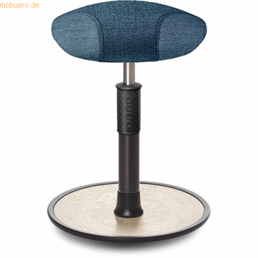 Bild von Ongo, Bürostuhl, Sitz- Stehhocker Free Regular Triangel Camira Rivet Ozeanblau schwarz /creme