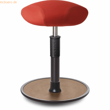 Bild von Ongo, Bürostuhl, Sitz- Stehhocker Free Regular Triangel skai Dynactiv M. 160 Rot schw. /Natur