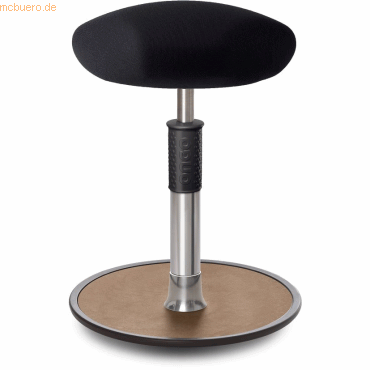 Bild von Ongo, Bürostuhl, Sitz- Stehhocker Free Regular Triangel Gestrick schwarz Chrom /Natur