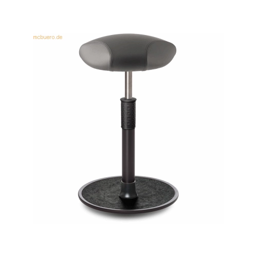 Bild von Ongo Stuhl Sitz- Stehhocker Free Tall Triangel Boxmark Leder Grau schwarz