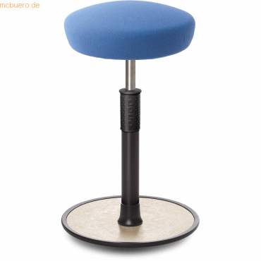 Bild von Ongo, Bürostuhl, Sitz- Stehhocker Free Tall Hutsitz Gestrick Hellblau schwarz /cremeweiss