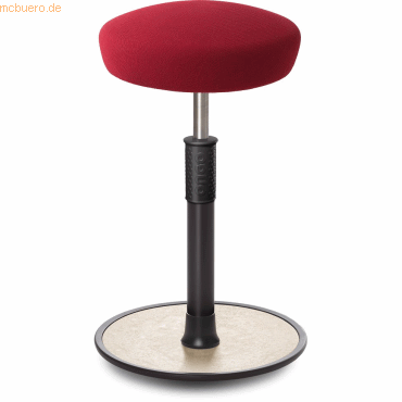 Bild von Ongo, Bürostuhl, Sitz- Stehhocker Free Tall Hutsitz Gestrick Dunkelrot schwarz /cremeweiss