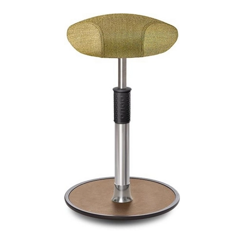 Bild von Ongo Sitz- Stehhocker Free Tall Triangel Camira Rivet Senfgelb Chrom