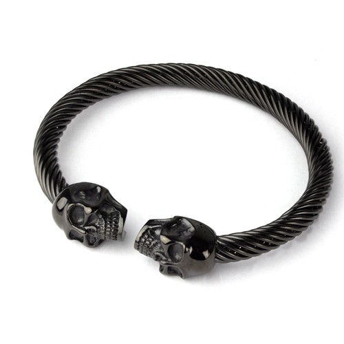 Bild von Armring 'Double Skull' Edelstahl