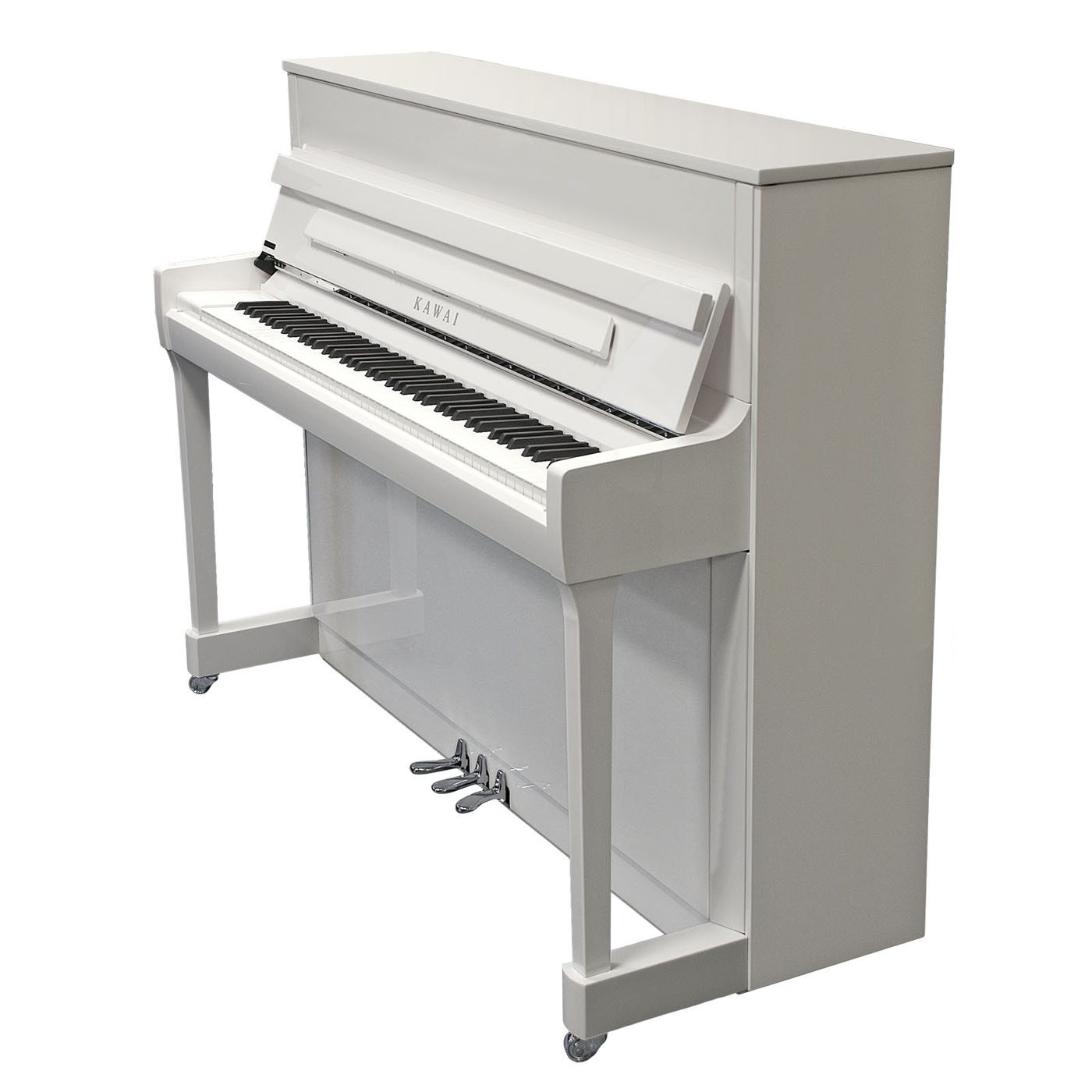 Bild von Kawai K300 Klavier in weiss mit Silber / Chrom