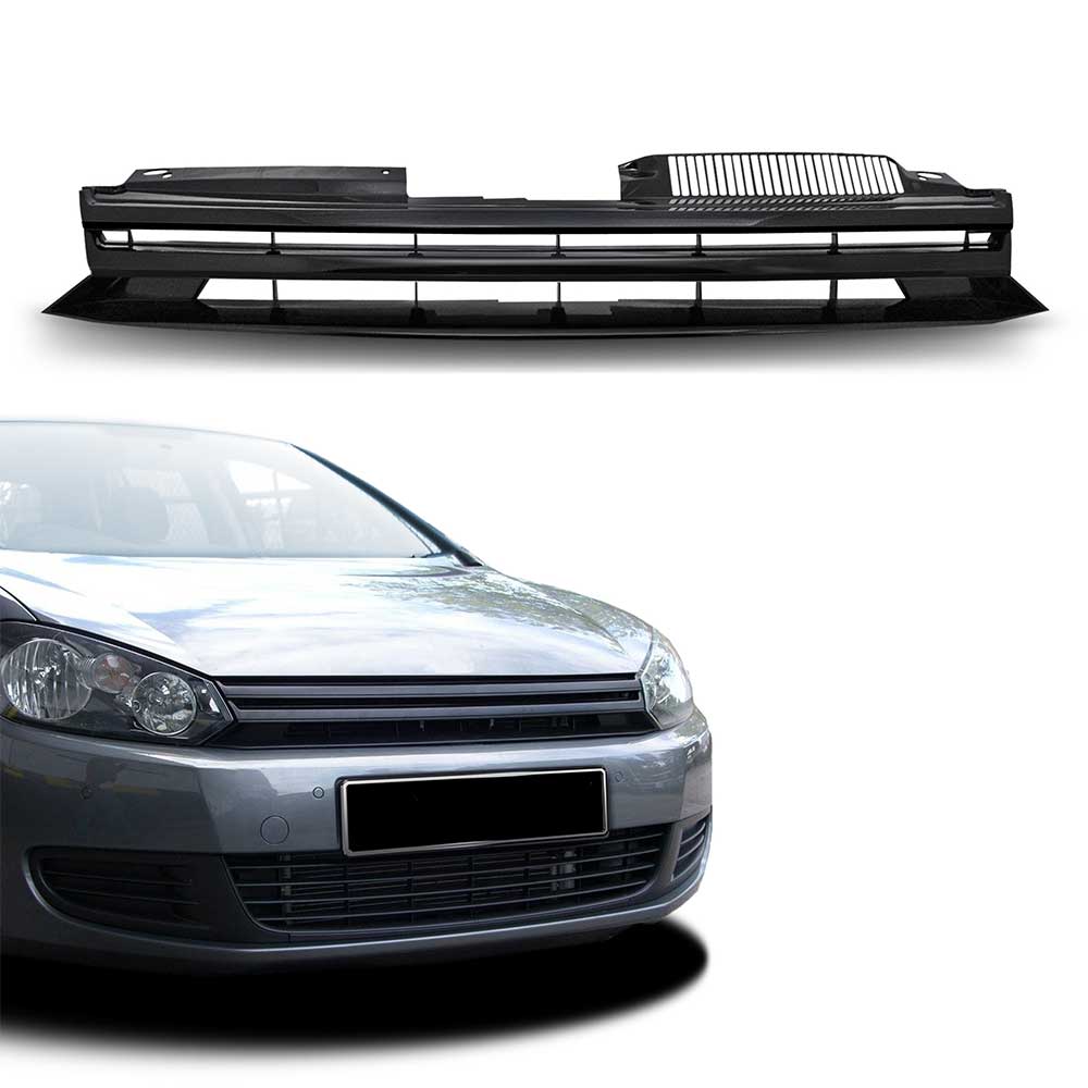 Bild von Kühlergrill Sportgrill Gitter Front Grill ohne Emblem Schwarz für VW Golf 6 VI
