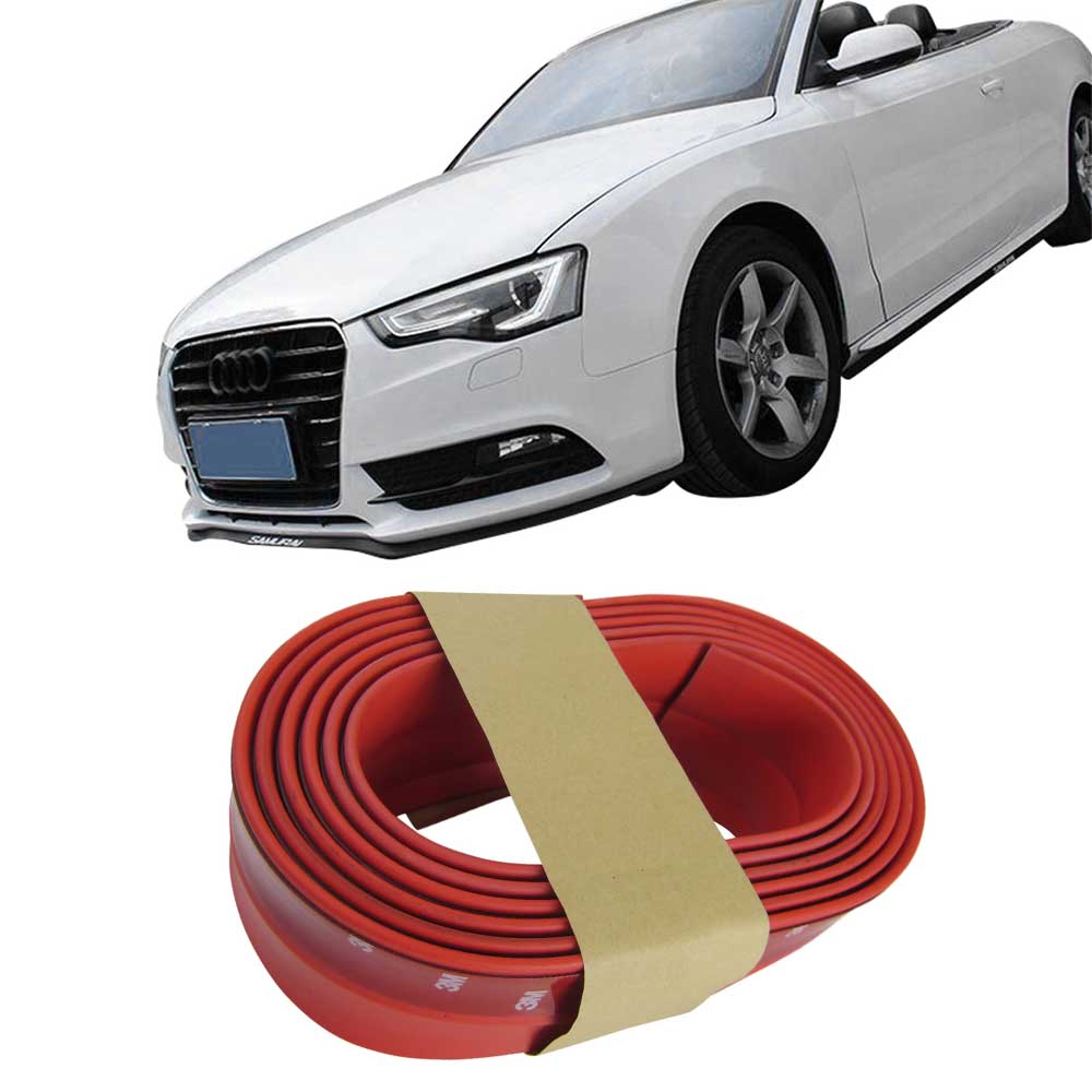 Bild von Frontspoiler Gummilippe Spoiler Lippe Gummi Flexibel Rot für viele Fahrzeuge