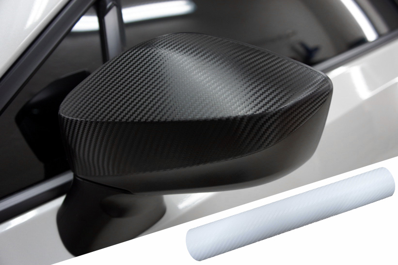 Bild von PREMIUM Spiegel Spiegelgehäuse Kappe Design Folie Carbon Weiß viele Fahrzeuge