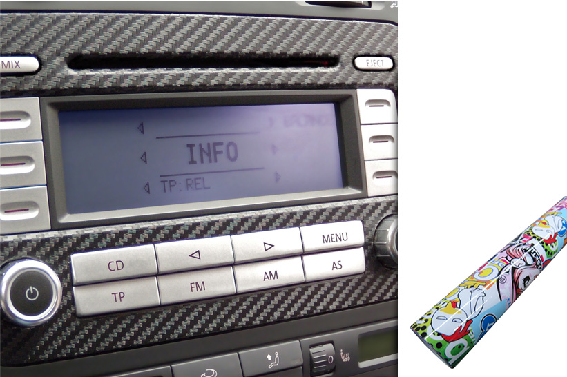 Bild von Premium Innenraum Zierleisten Dekor Blende Design Folie Set in Stickerbomb Flush