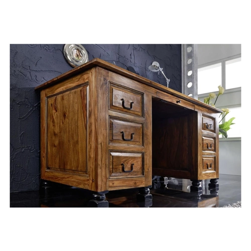 Bild von Massivmoebel24 Schreibtisch NEW BOSTON aus Sheesham Holz