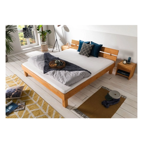 Bild von MASSIVMOEBEL24.DE Bett Kernbuche 200x200x73 Natur geölt TomMe #106