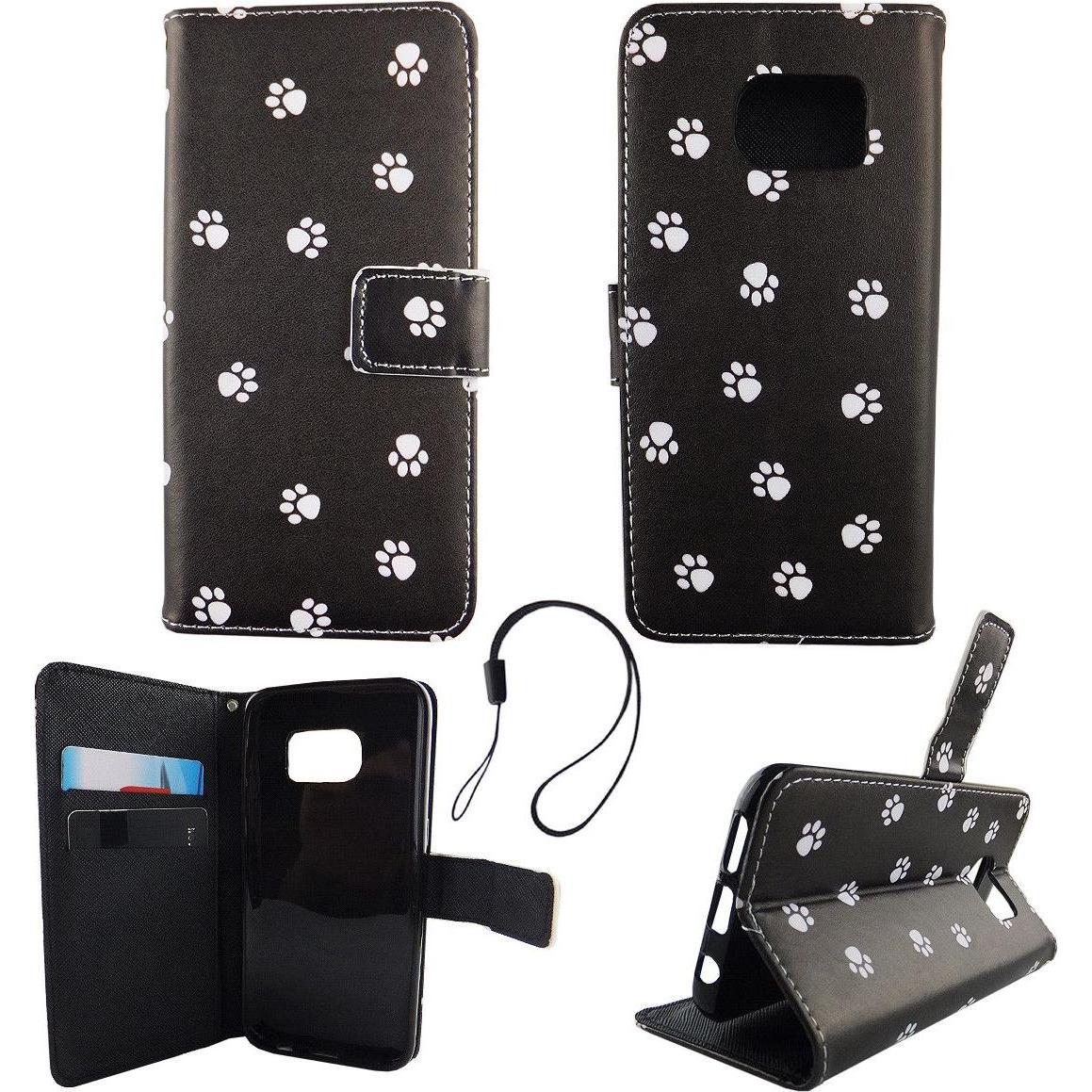 Bild von König Design Schutz Hülle für Samsung Galaxy S7 Hundepfoten Tasche Cover Wallet Book Style (Samsung Galaxy S7), Smartphone Hülle