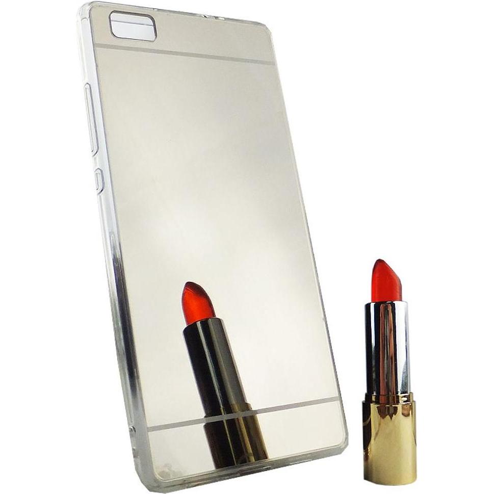 Bild von König Design Huawei P8 Lite Handy Hülle Spiegel Mirror Soft Case Schutz Cover Bumper Silber (Huawei P8 Lite), Smartphone Hülle, Silber