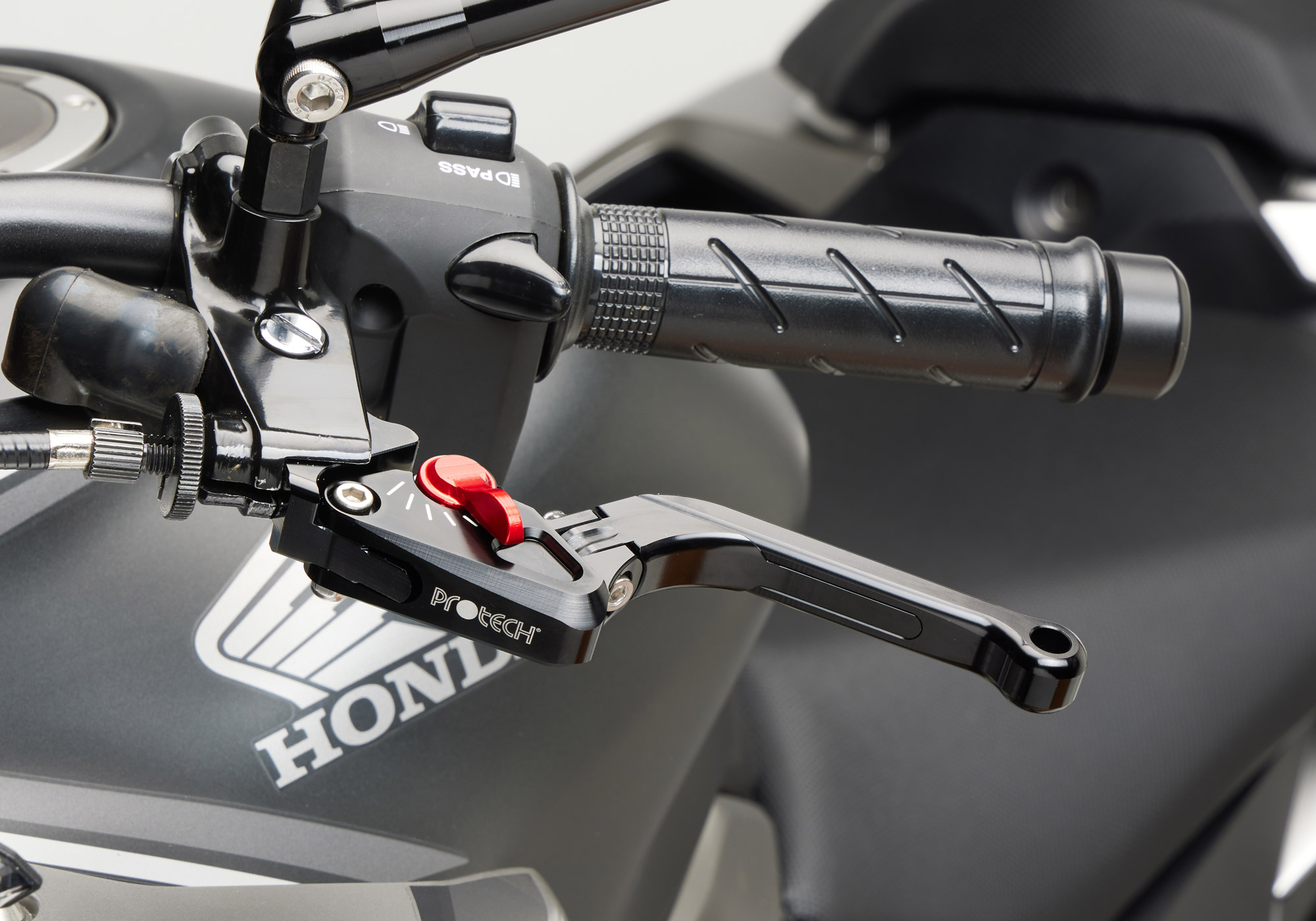 Bild von PROTECH Hebel Kupplungshebel Race 6061-T6-Aluminium schwarz eloxiert / Versteller rot rot/schwarz, schwarz-rot