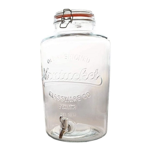 Bild von Riyashop Getränkespender Saftspender aus Glas mit Zapfhahn 8 L