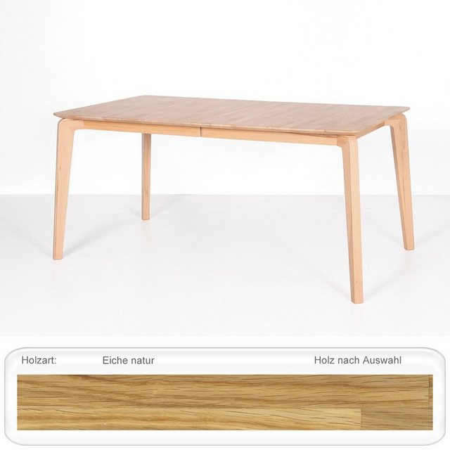 Bild von Tischgruppe Ausziehtisch Linao 1XL 160(200) x90 cm Platte A Eiche Natur massiv + Sessel Thado 1 Bezug Webstoff Varianten, Bezugstoff:Baltimore eisblau, Anzahl Sessel:mit 4 Sesseln